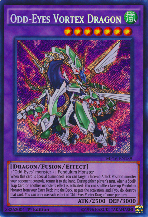 Odd-Eyes Vortex Dragon [MP16-EN139] Secret Rare | Jomio and Rueliete's Cards and Comics