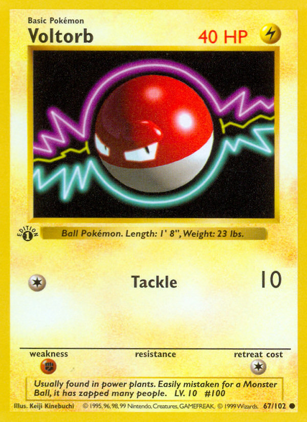 Voltorb (67/102) (Shadowless) [Base Set 1st Edition] | Jomio and Rueliete's Cards and Comics