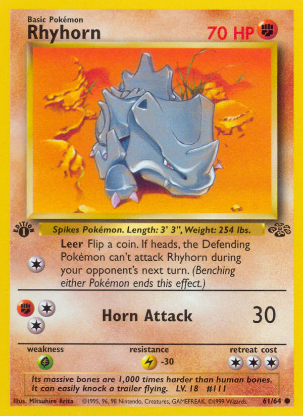 Rhyhorn (61/64) [Jungle 1st Edition] | Jomio and Rueliete's Cards and Comics