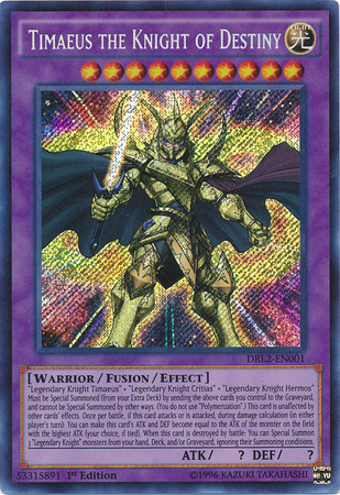 Timaeus the Knight of Destiny [DRL2-EN001] Secret Rare | Jomio and Rueliete's Cards and Comics
