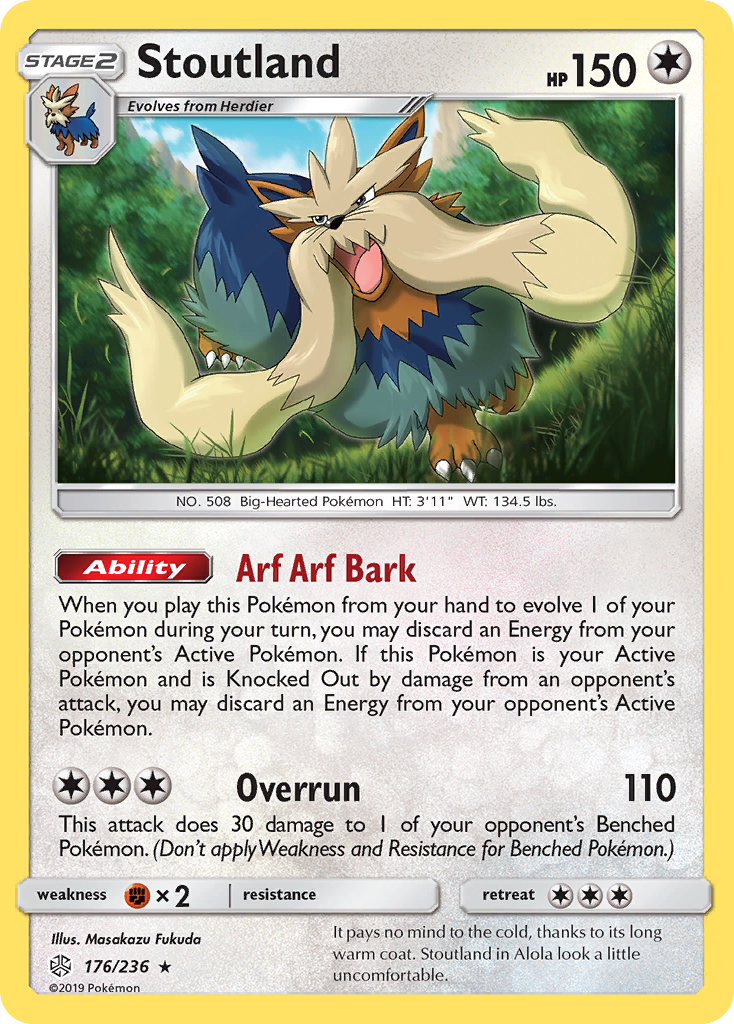 Stoutland (176/236) [Sun & Moon: Cosmic Eclipse] | Jomio and Rueliete's Cards and Comics
