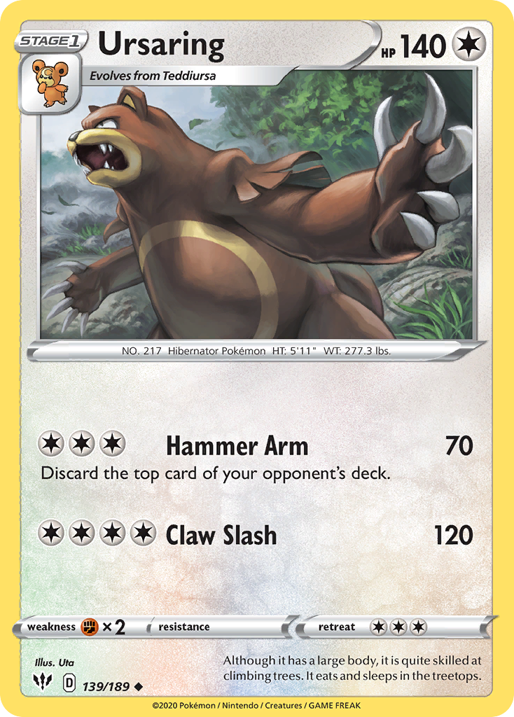 Ursaring (139/189) [Sword & Shield: Darkness Ablaze] | Jomio and Rueliete's Cards and Comics