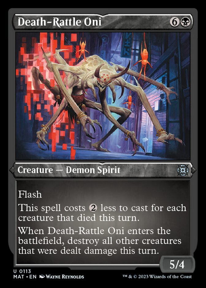 Death-Rattle Oni (Foil Etched) [March of the Machine: The Aftermath] | Jomio and Rueliete's Cards and Comics