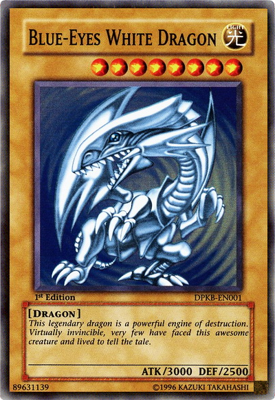 Blue-Eyes White Dragon [DPKB-EN001] Super Rare | Jomio and Rueliete's Cards and Comics