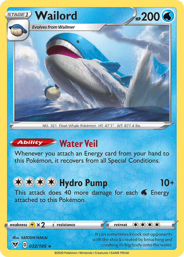 Wailord (032/185) [Sword & Shield: Vivid Voltage] | Jomio and Rueliete's Cards and Comics