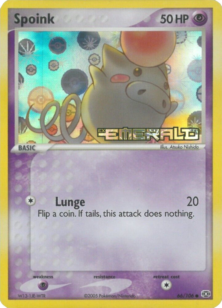 Spoink (66/106) (Stamped) [EX: Emerald] | Jomio and Rueliete's Cards and Comics