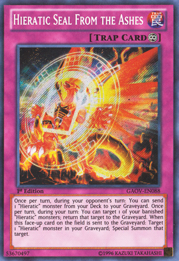 Hieratic Seal From the Ashes [GAOV-EN088] Secret Rare | Jomio and Rueliete's Cards and Comics