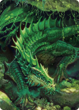 Lurking Green Dragon Art Card [Commander Legends: Battle for Baldur's Gate Art Series] | Jomio and Rueliete's Cards and Comics