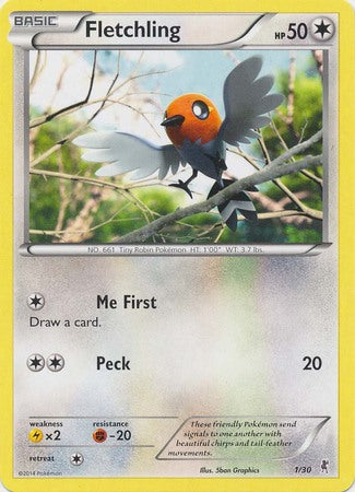 Fletchling (1/30) [XY: Trainer Kit 1 - Bisharp] | Jomio and Rueliete's Cards and Comics