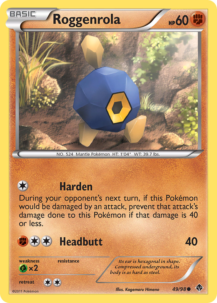 Roggenrola (49/98) [Black & White: Emerging Powers] | Jomio and Rueliete's Cards and Comics