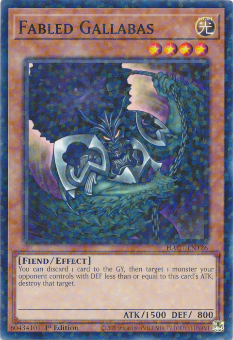 Fabled Gallabas (Duel Terminal) [HAC1-EN126] Common | Jomio and Rueliete's Cards and Comics