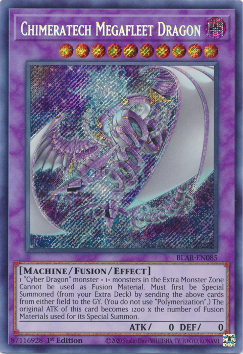 Chimeratech Megafleet Dragon [BLAR-EN085] Secret Rare | Jomio and Rueliete's Cards and Comics