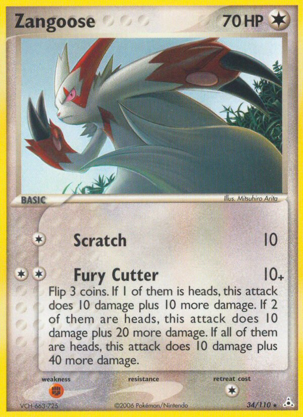 Zangoose (34/110) [EX: Holon Phantoms] | Jomio and Rueliete's Cards and Comics