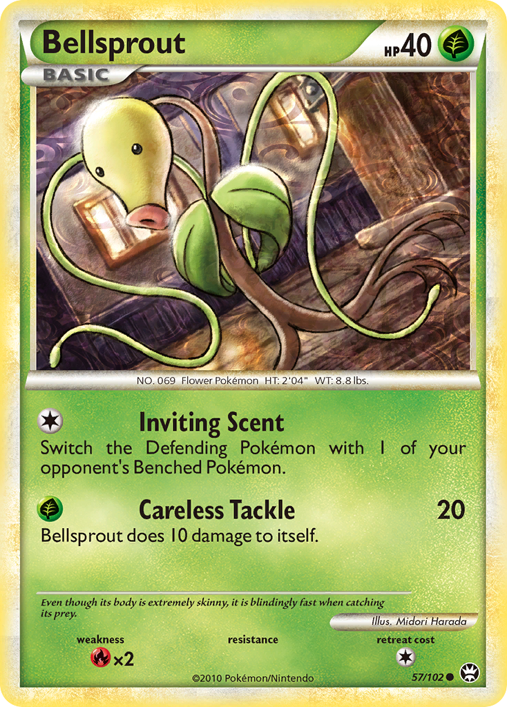 Bellsprout (57/102) [HeartGold & SoulSilver: Triumphant] | Jomio and Rueliete's Cards and Comics