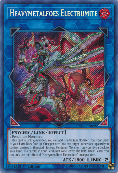 Heavymetalfoes Electrumite [EXFO-EN098] Secret Rare | Jomio and Rueliete's Cards and Comics