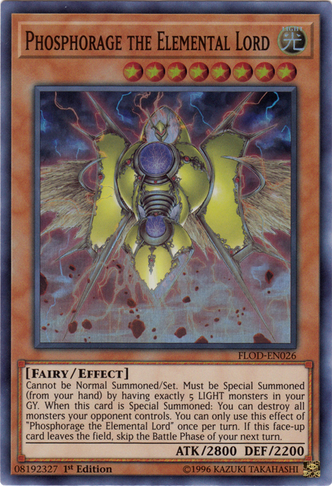 Phosphorage the Elemental Lord [FLOD-EN026] Super Rare | Jomio and Rueliete's Cards and Comics