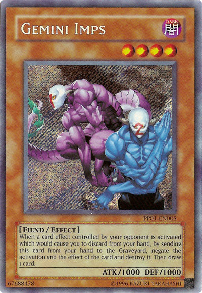 Gemini Imps [PP01-EN005] Secret Rare | Jomio and Rueliete's Cards and Comics