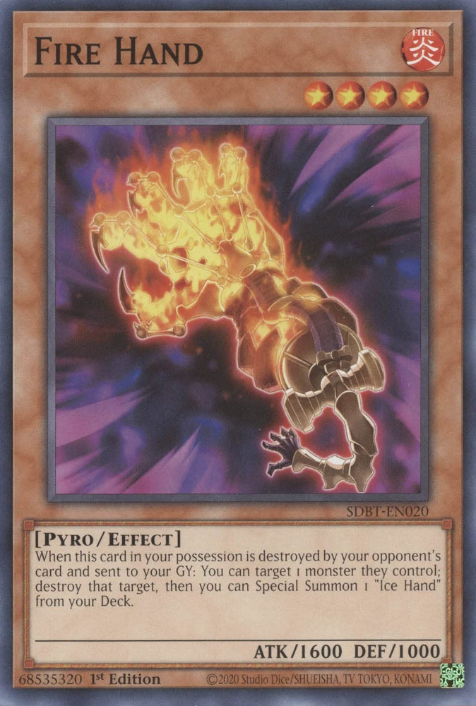 Fire Hand [SDBT-EN020] Common | Jomio and Rueliete's Cards and Comics