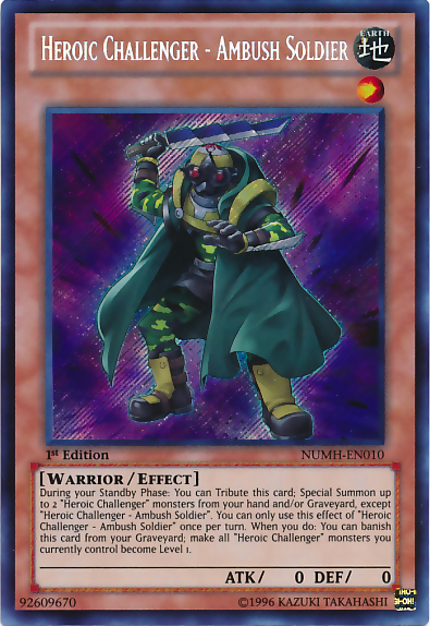 Heroic Challenger - Ambush Soldier [NUMH-EN010] Secret Rare | Jomio and Rueliete's Cards and Comics
