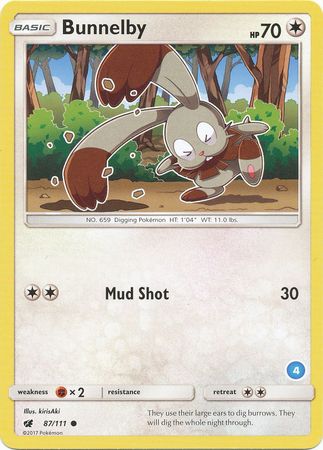 Bunnelby (87/111) (Deck Exclusive #4) [Sun & Moon: Trainer Kit - Alolan Ninetales] | Jomio and Rueliete's Cards and Comics