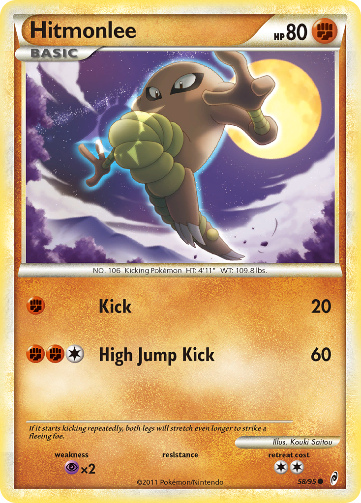 Hitmonlee (58/95) [HeartGold & SoulSilver: Call of Legends] | Jomio and Rueliete's Cards and Comics