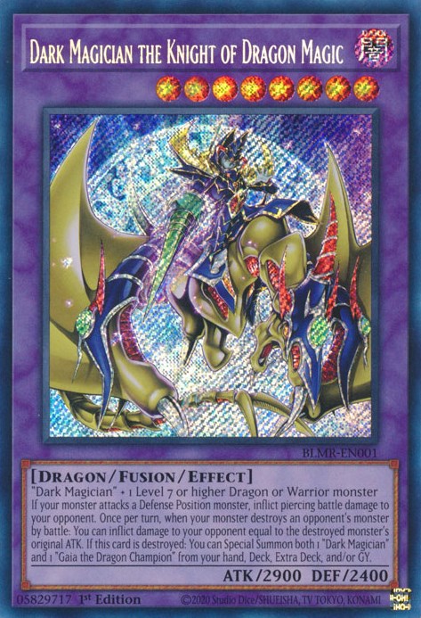 Dark Magician the Knight of Dragon Magic [BLMR-EN001] Secret Rare | Jomio and Rueliete's Cards and Comics