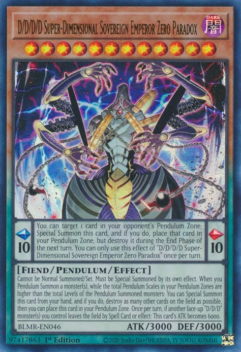 D/D/D/D Super-Dimensional Sovereign Emperor Zero Paradox [BLMR-EN046] Ultra Rare | Jomio and Rueliete's Cards and Comics