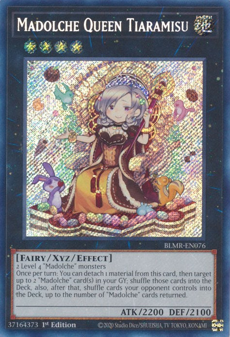 Madolche Queen Tiaramisu [BLMR-EN076] Secret Rare | Jomio and Rueliete's Cards and Comics