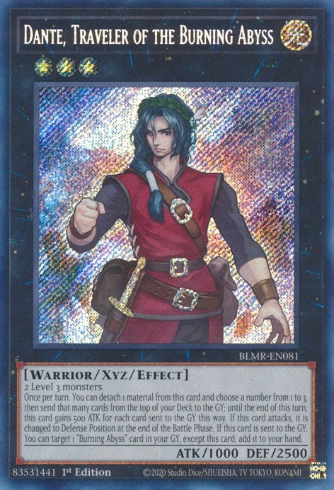 Dante, Traveler of the Burning Abyss [BLMR-EN081] Secret Rare | Jomio and Rueliete's Cards and Comics