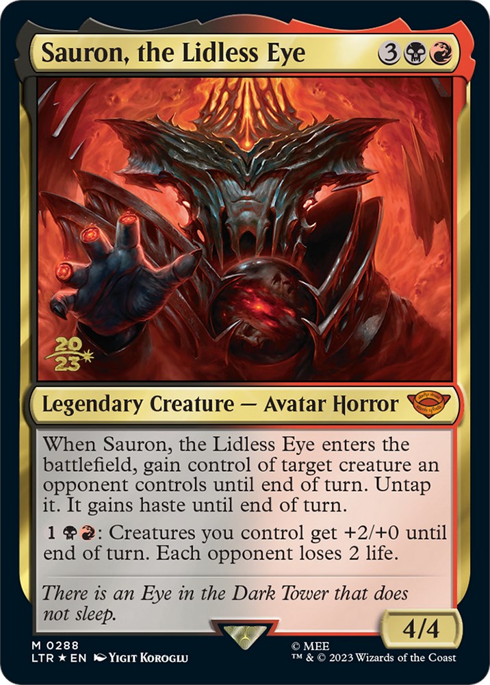 Sauron, the Lidless Eye [The Lord of the Rings: Tales of Middle-Earth Prerelease Promos] | Jomio and Rueliete's Cards and Comics