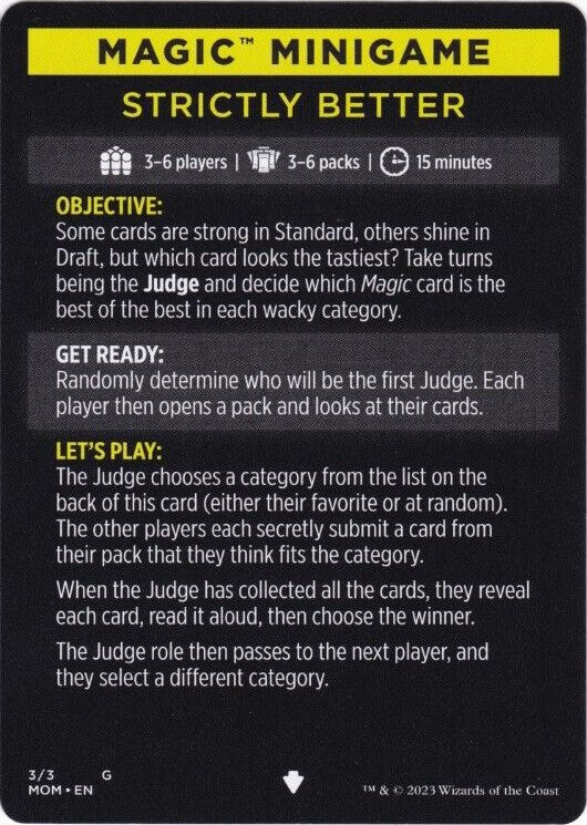 Strictly Better (Magic Minigame) [March of the Machine Minigame] | Jomio and Rueliete's Cards and Comics
