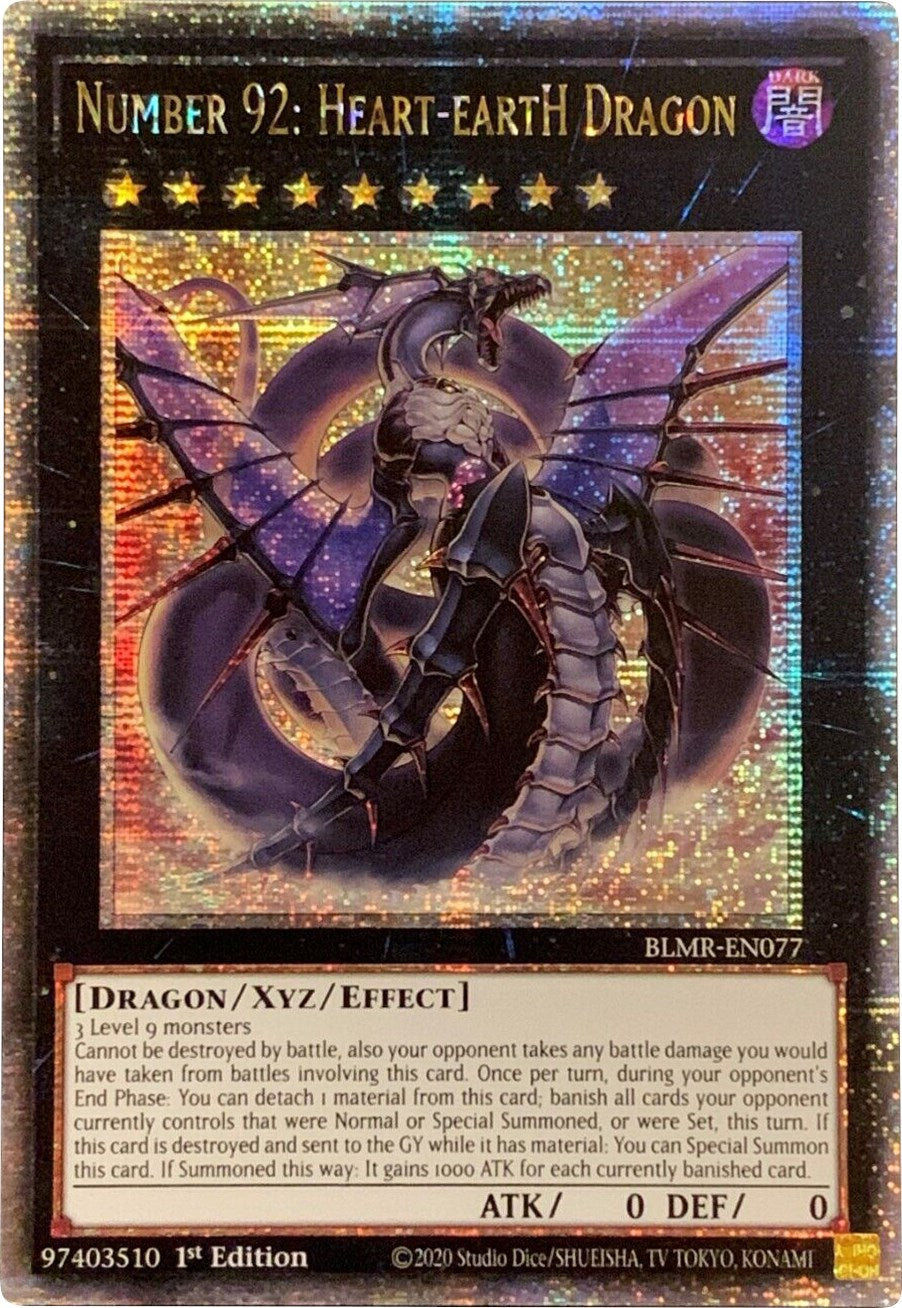Number 92: Heart-eartH Dragon [BLMR-EN077] Quarter Century Secret Rare | Jomio and Rueliete's Cards and Comics