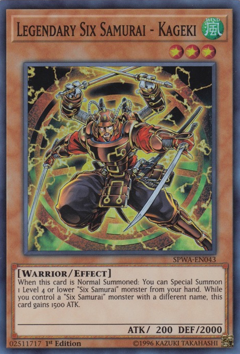 Legendary Six Samurai - Kageki [SPWA-EN043] Super Rare | Jomio and Rueliete's Cards and Comics