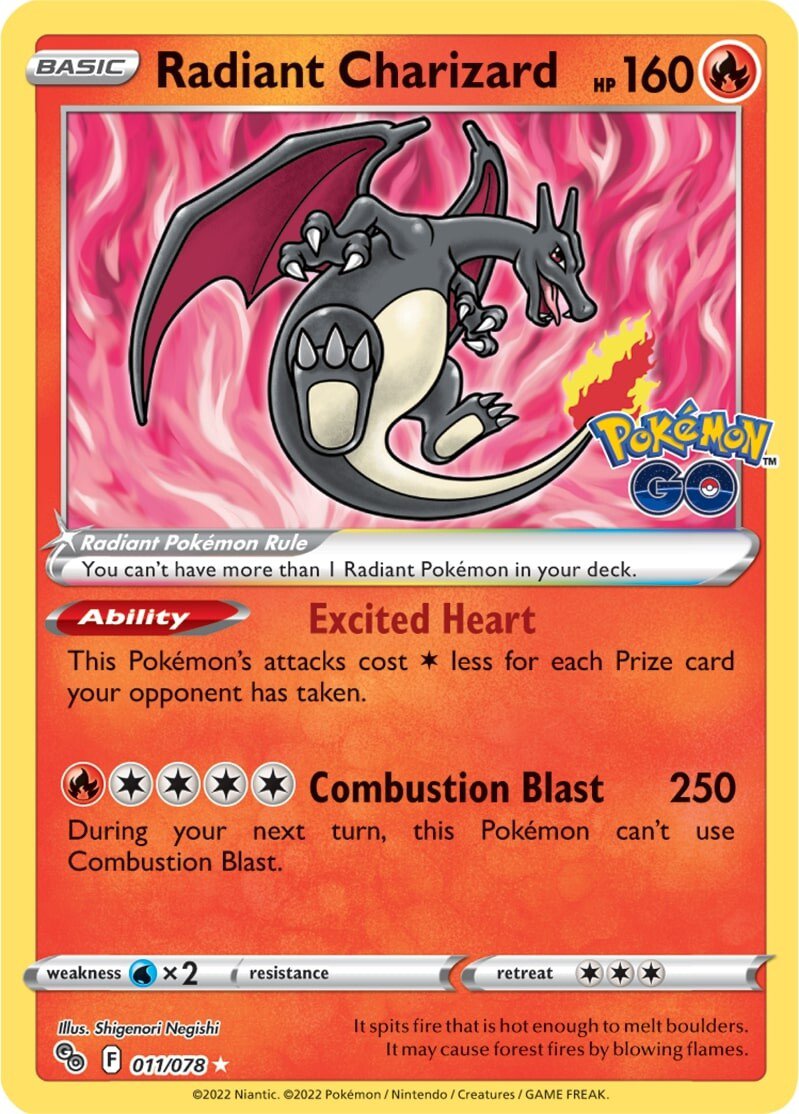 Radiant Charizard (011/078) [Pokémon GO] | Jomio and Rueliete's Cards and Comics