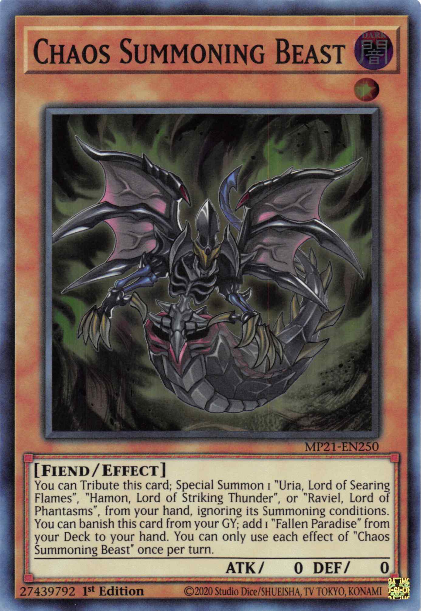 Chaos Summoning Beast [MP21-EN250] Super Rare | Jomio and Rueliete's Cards and Comics