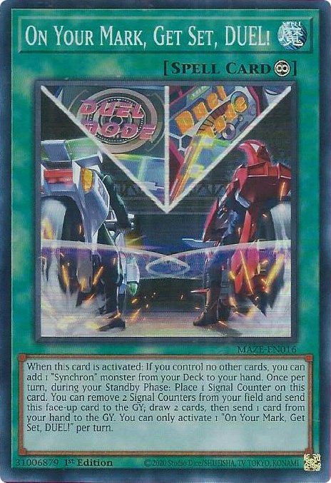 On Your Mark, Get Set, DUEL! [MAZE-EN016] Super Rare | Jomio and Rueliete's Cards and Comics