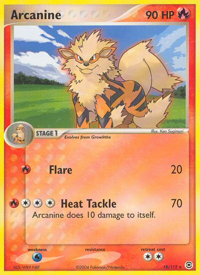 Arcanine (18/112) [EX: FireRed & LeafGreen] | Jomio and Rueliete's Cards and Comics