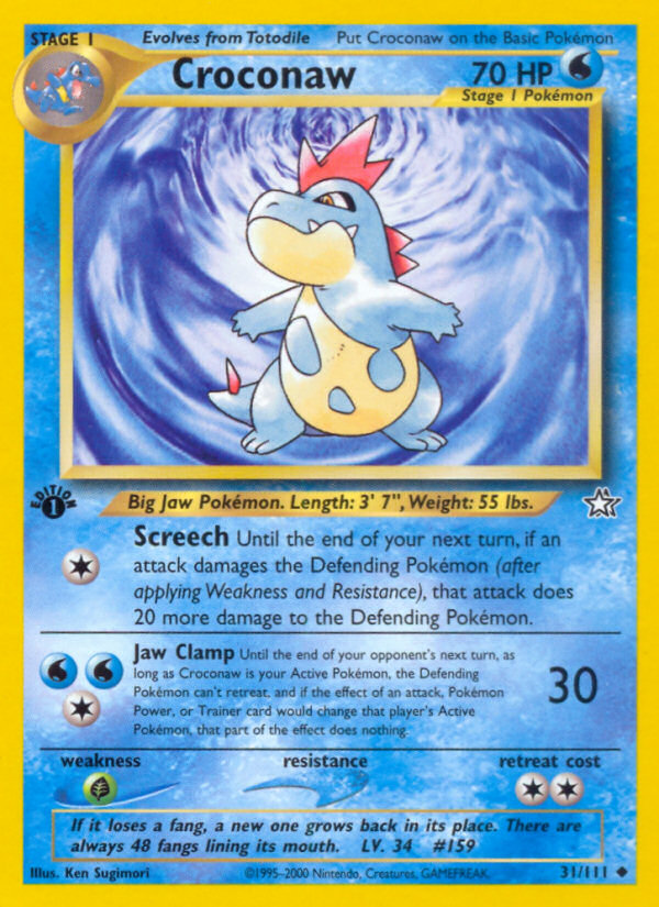 Croconaw (31/111) [Neo Genesis 1st Edition] | Jomio and Rueliete's Cards and Comics