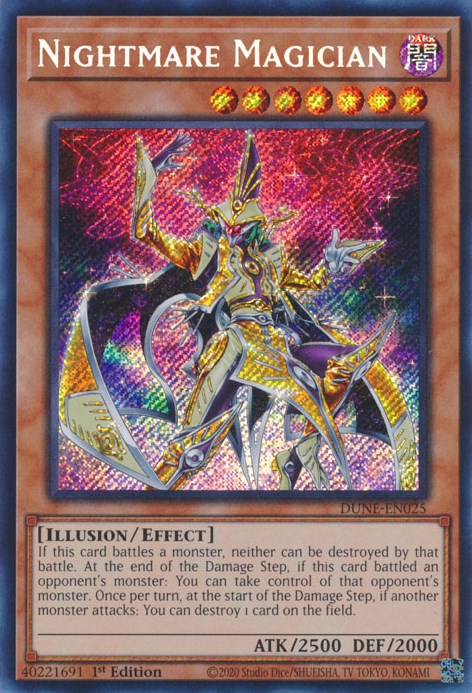Nightmare Magician [DUNE-EN025] Secret Rare | Jomio and Rueliete's Cards and Comics