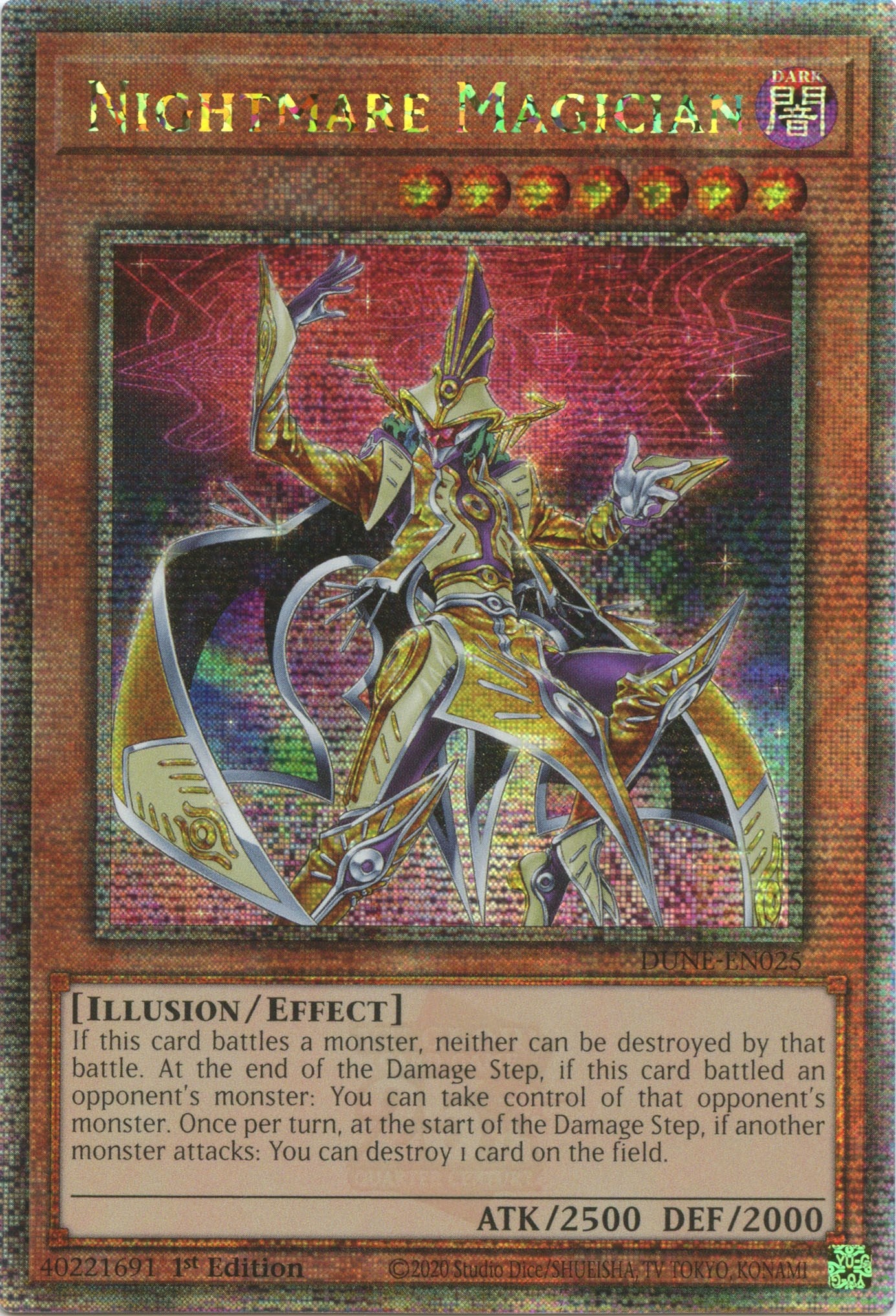 Nightmare Magician [DUNE-EN025] Quarter Century Secret Rare | Jomio and Rueliete's Cards and Comics