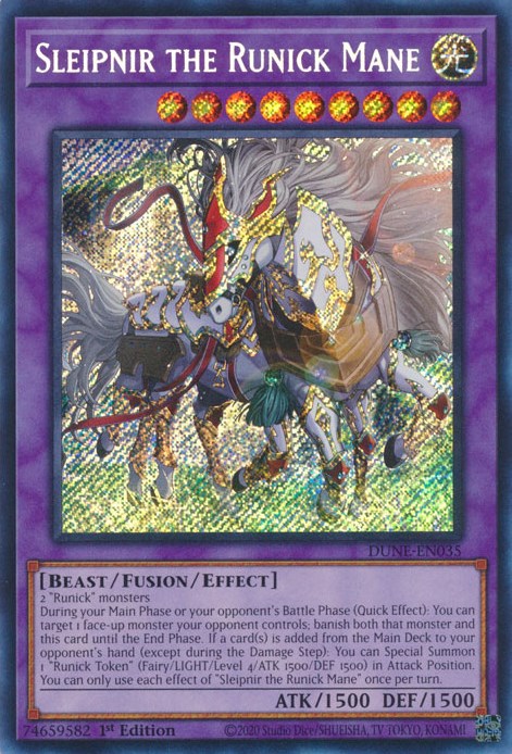 Sleipnir the Runick Mane [DUNE-EN035] Secret Rare | Jomio and Rueliete's Cards and Comics