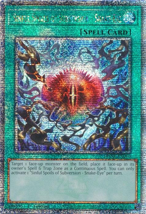Sinful Spoils of Subversion - Snake-Eye [DUNE-EN060] Quarter Century Secret Rare | Jomio and Rueliete's Cards and Comics