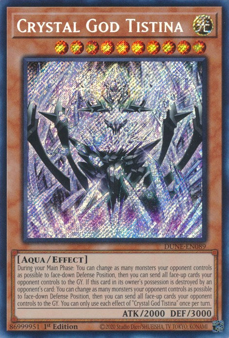 Crystal God Tistina [DUNE-EN089] Secret Rare | Jomio and Rueliete's Cards and Comics