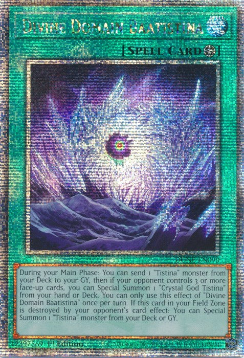 Divine Domain Baatistina [DUNE-EN090] Quarter Century Secret Rare | Jomio and Rueliete's Cards and Comics