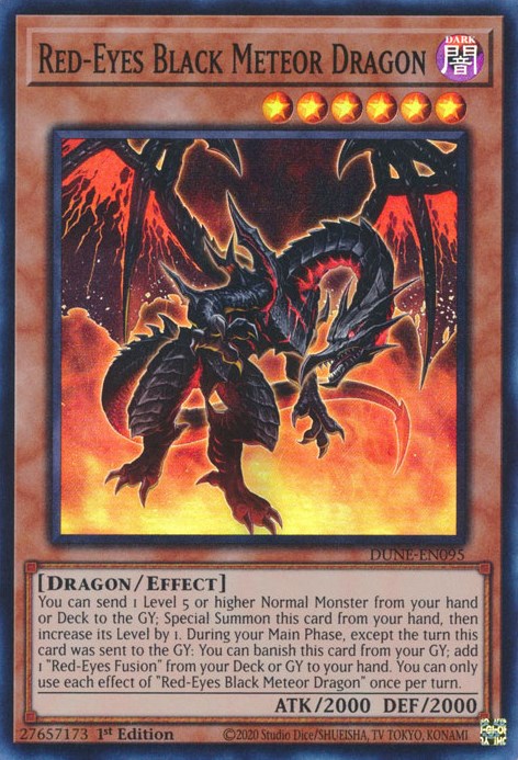 Red-Eyes Black Meteor Dragon [DUNE-EN095] Super Rare | Jomio and Rueliete's Cards and Comics