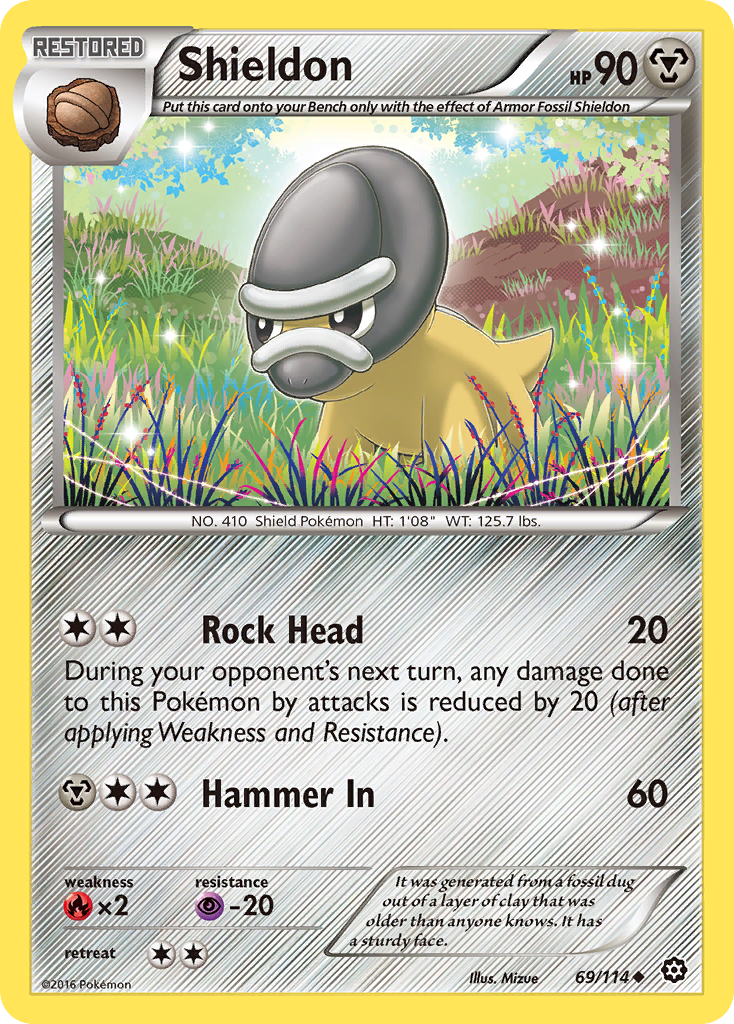 Shieldon (69/114) [XY: Steam Siege] | Jomio and Rueliete's Cards and Comics