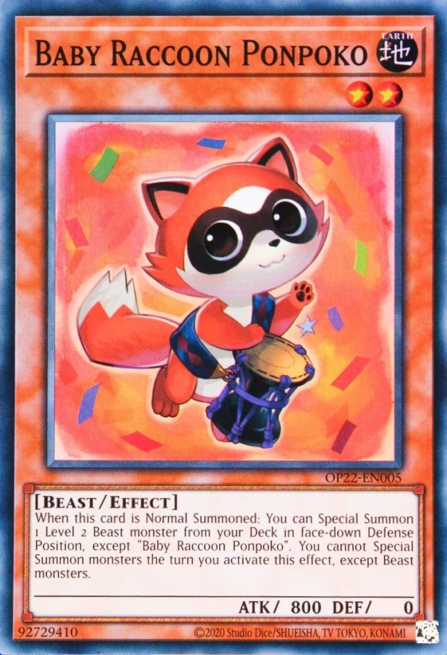 Baby Raccoon Ponpoko [OP22-EN005] Super Rare | Jomio and Rueliete's Cards and Comics