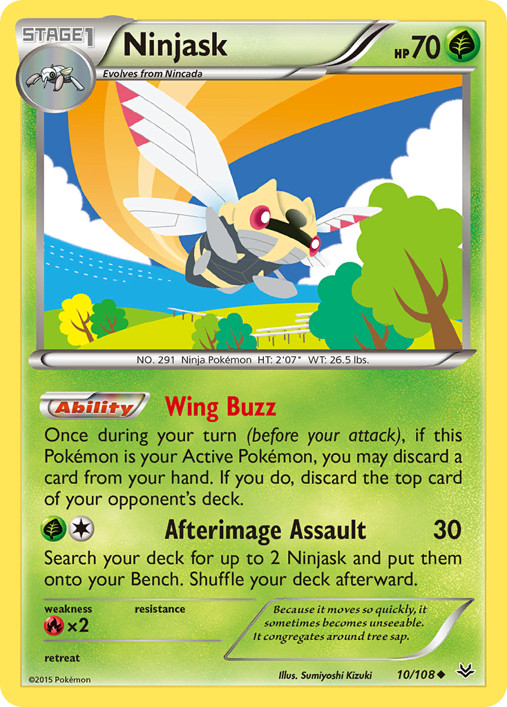 Ninjask (10/108) [XY: Roaring Skies] | Jomio and Rueliete's Cards and Comics