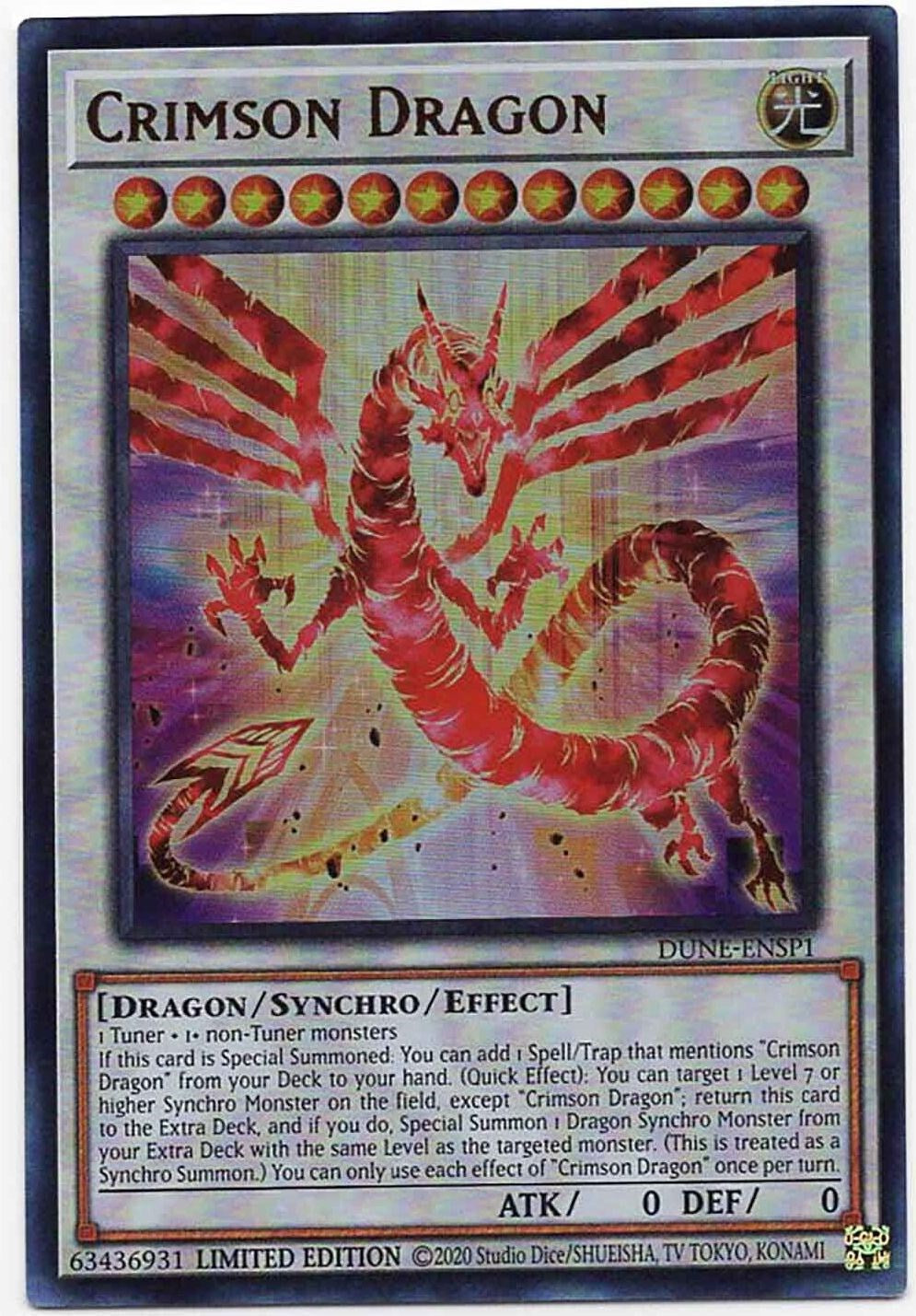 Crimson Dragon [DUNE-ENSP1] Ultra Rare | Jomio and Rueliete's Cards and Comics