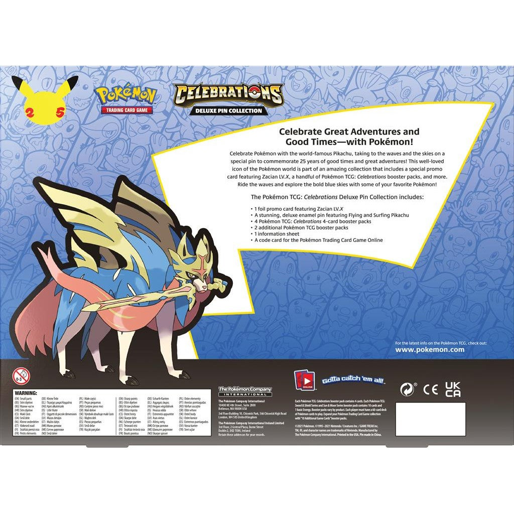 Celebrations: 25th Anniversary - Deluxe Pin Collection (Zacian LV. X) | Jomio and Rueliete's Cards and Comics